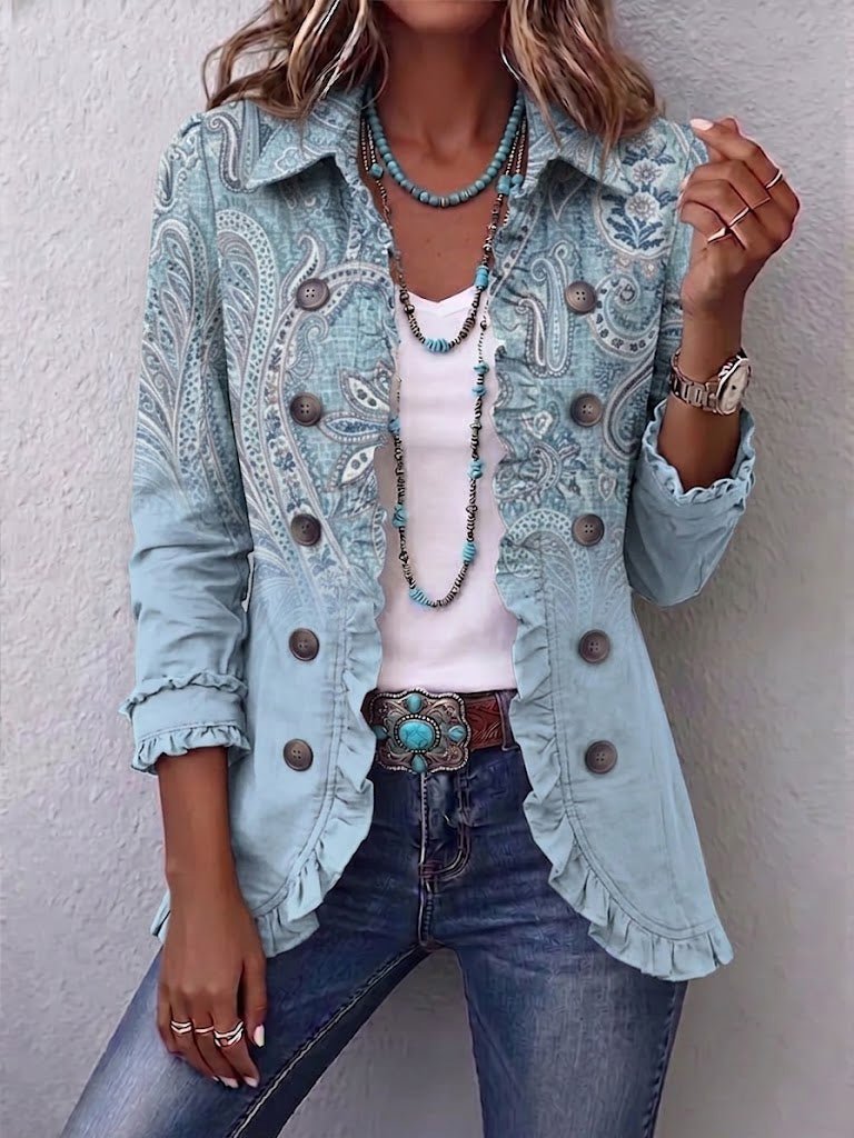 Estrella™ | Giacca con rouches e motivo paisley vintage - Serena Roma