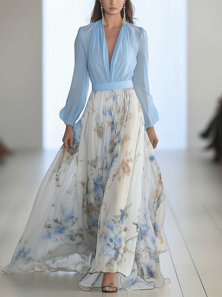 Harper | Bellissimo maxi abito con stampa floreale - Serena Roma