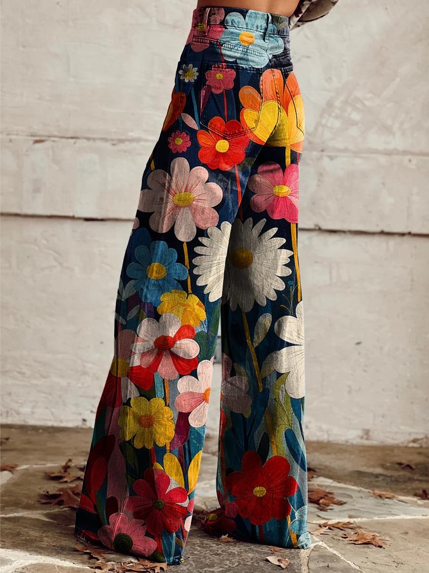 Léna - Pantaloni larghi floreali