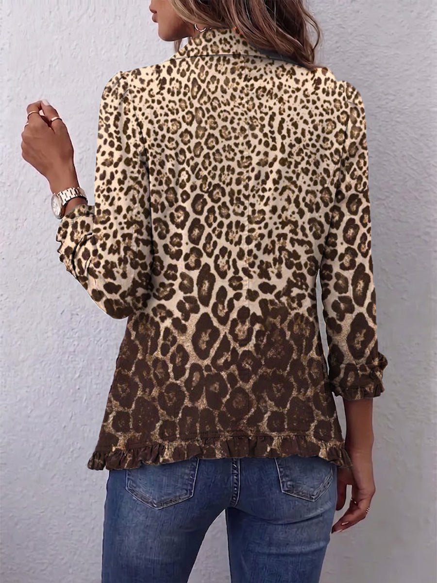 Navara™ | Giacca con rouches e stampa leopardata - Serena Roma
