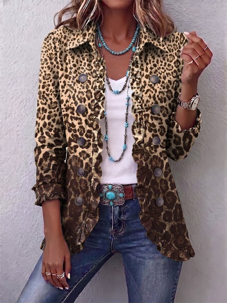 Navara™ | Giacca con rouches e stampa leopardata - Serena Roma