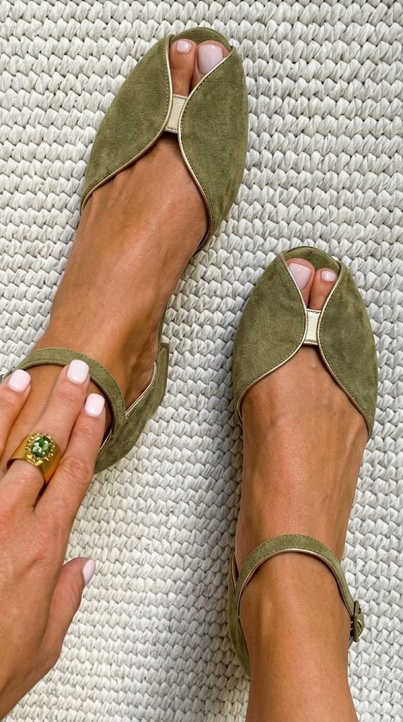 Olivia Sandali Verde Salvia Comfort - Serena Roma