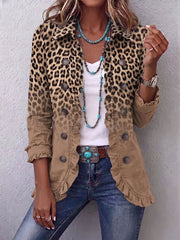 Tawny™ | Giacca con rouches e stampa leopardata effetto vintage