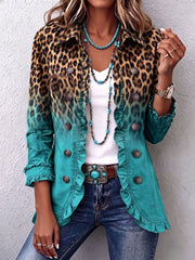 Elspeth™ | Blazer con rouches effetto leopardato ombré