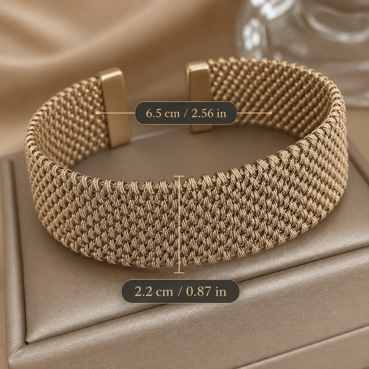 Sensibilizzazione sul tumore al seno | Bracciale classico aperto in maglia intrecciata vintage | 1+1 Gratis - Serena Roma