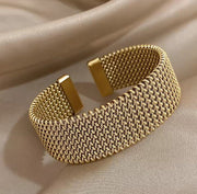 Sensibilizzazione sul tumore al seno | Bracciale classico aperto in maglia intrecciata vintage | 1+1 Gratis - Serena Roma