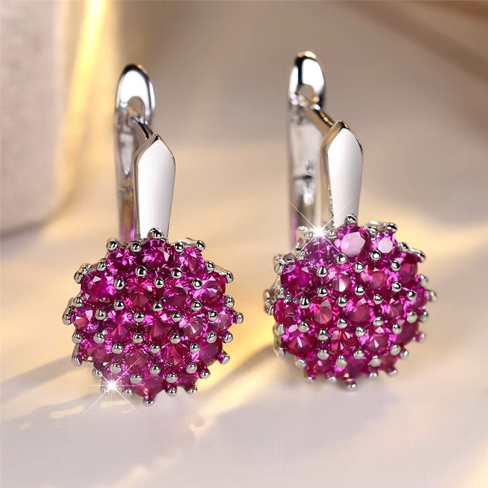 Sensibilizzazione sul tumore al seno | Orecchini a cerchio con zircone rosa | 1+1 Gratis - Serena Roma