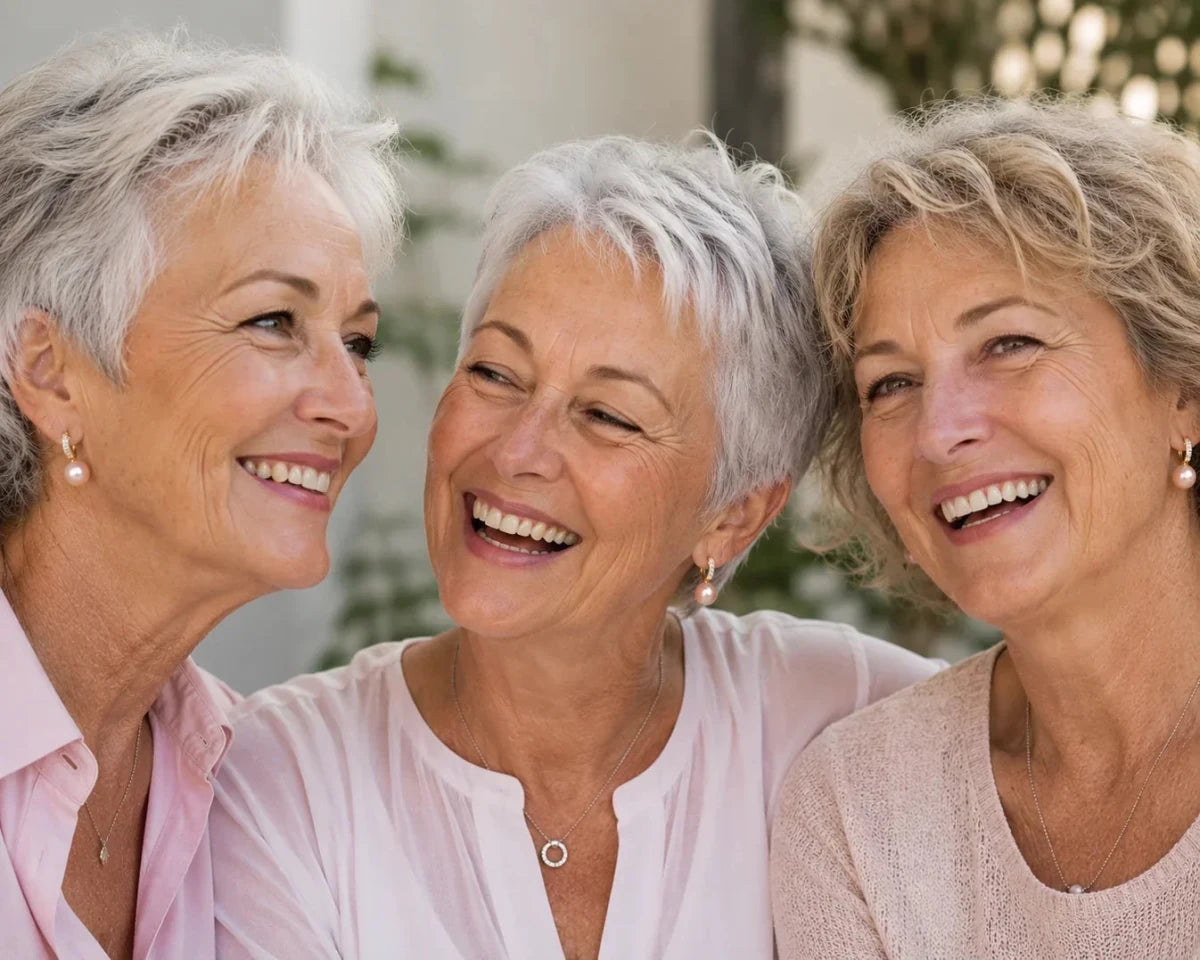Sensibilizzazione sul tumore al seno | Orecchini con perle rosa cipria | 1+1 Gratis - Serena Roma