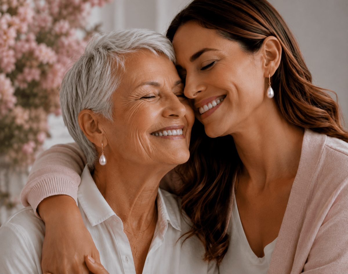 Sensibilizzazione sul tumore al seno | Orecchini pendenti a goccia con perle | 1+1 Gratis - Serena Roma