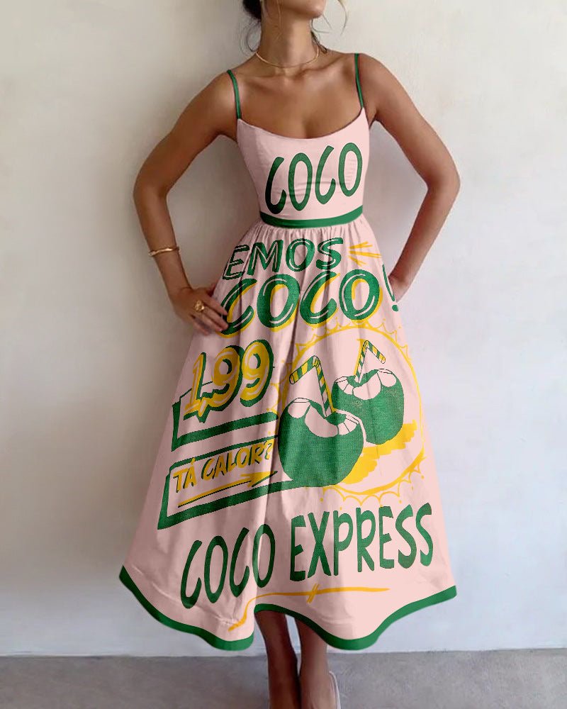 Tallulah | Vestito midi del mercato tropicale - Serena Roma