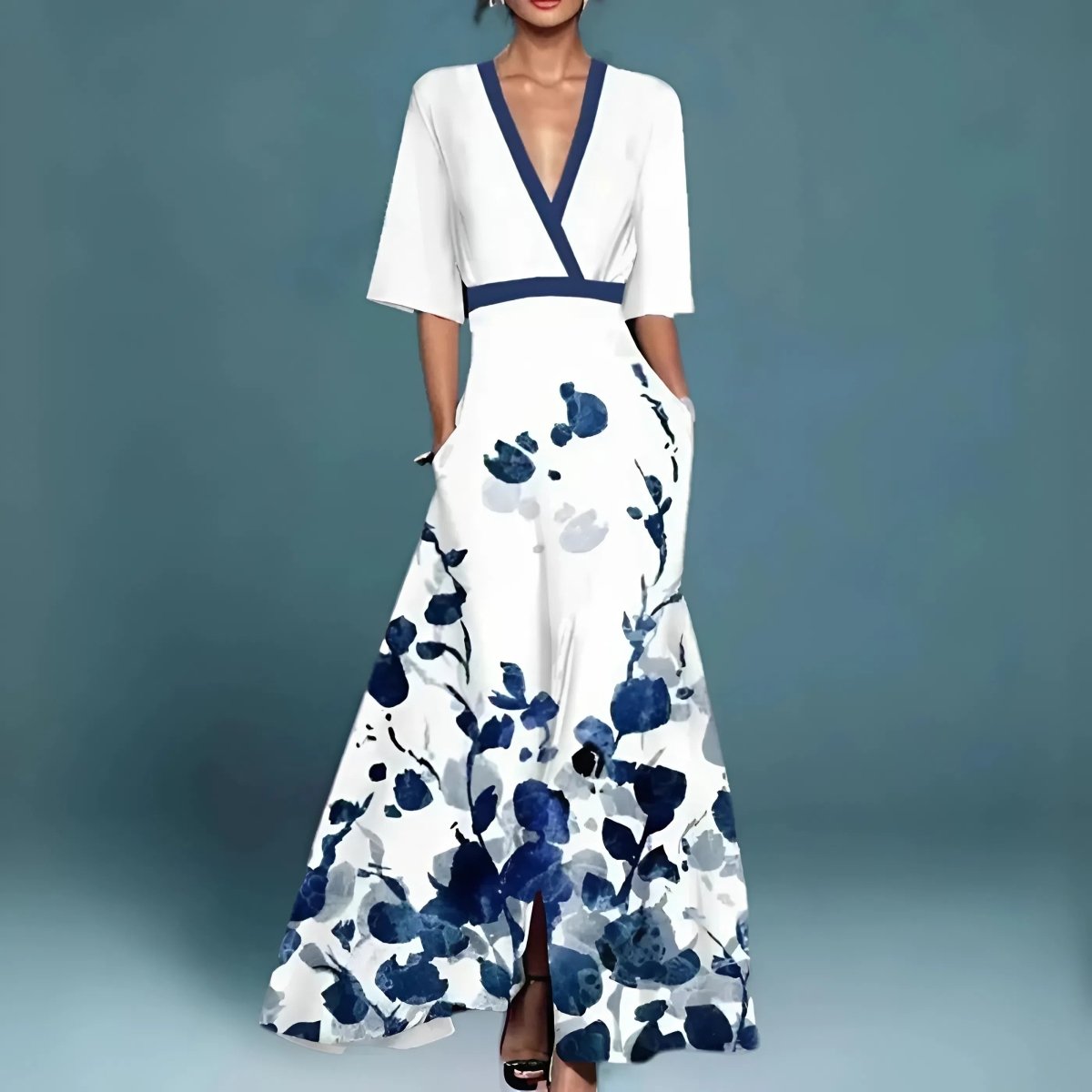 Valentina : Abito lungo elegante con scollatura profonda - Serena Roma