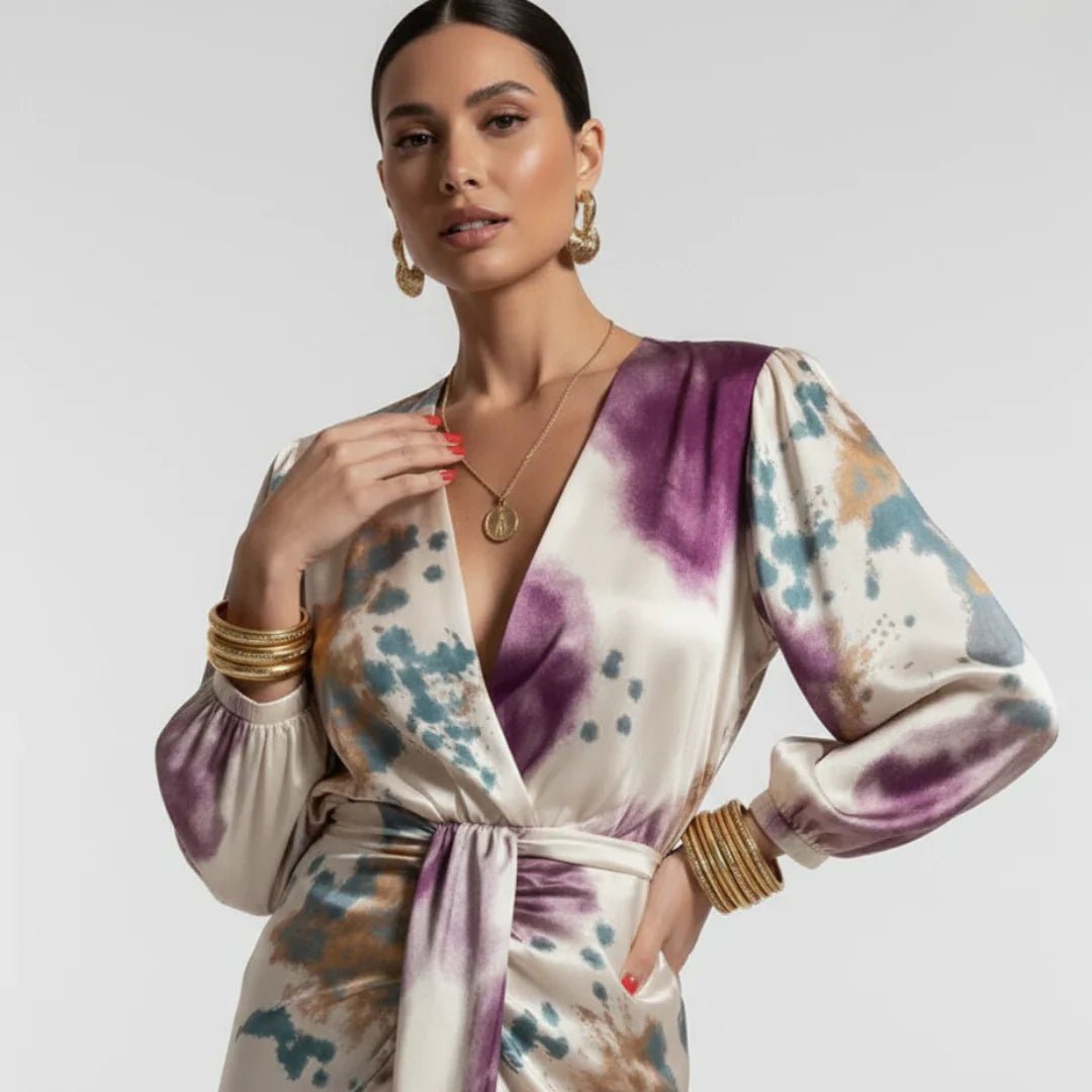 Valentina - Elegante abito con scollo a V - Serena Roma