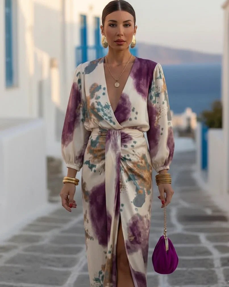 Valentina - Elegante abito con scollo a V - Serena Roma