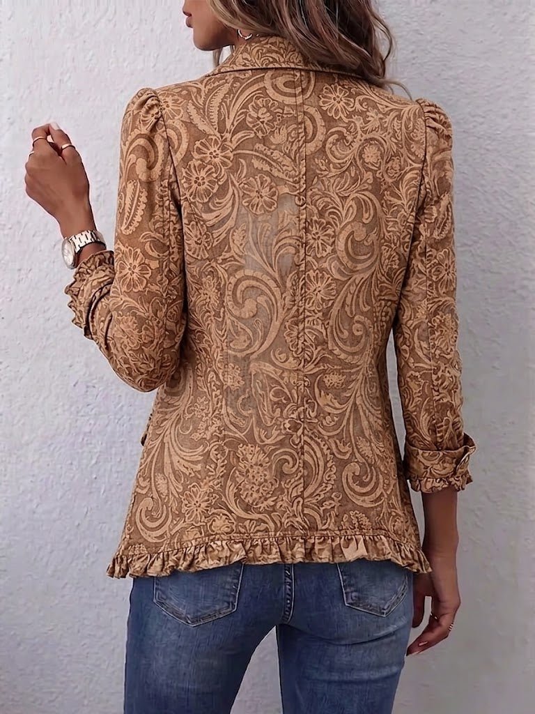 Vyclara™ | Giacca con rouches e motivo floreale vintage in stile boho - Serena Roma